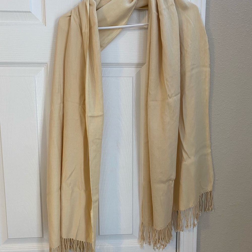 Bundle Of 2 Neutral Minimalist Cozy Cream Scarves